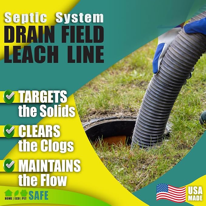 GREEN PIG Drain Field Cleaner, Septic Safe Drain Clog Remover, Treatment for Quickly Clearing Leach Field System Clogs, Back-Ups, and Foul Odors in Septic Tank Systems, 1 Quart