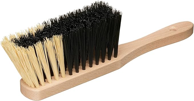 11.2" Hand Broom Medium-Soft Bristles Bench Brush, Sweeping Brush with Wooden Handle, Lightweight Dusting Brush, Handheld Small Broom, Shop Brush