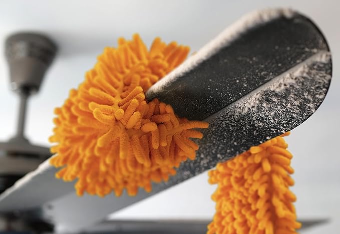Long Handle Duster for Cleaning // Extendable Microfiber Duster with Extension Pole 18-60" // Washable, Bendable & Flexible Ceiling Fan Cleaner Duster // Telescopic Cleaning Tool for High Ceilings