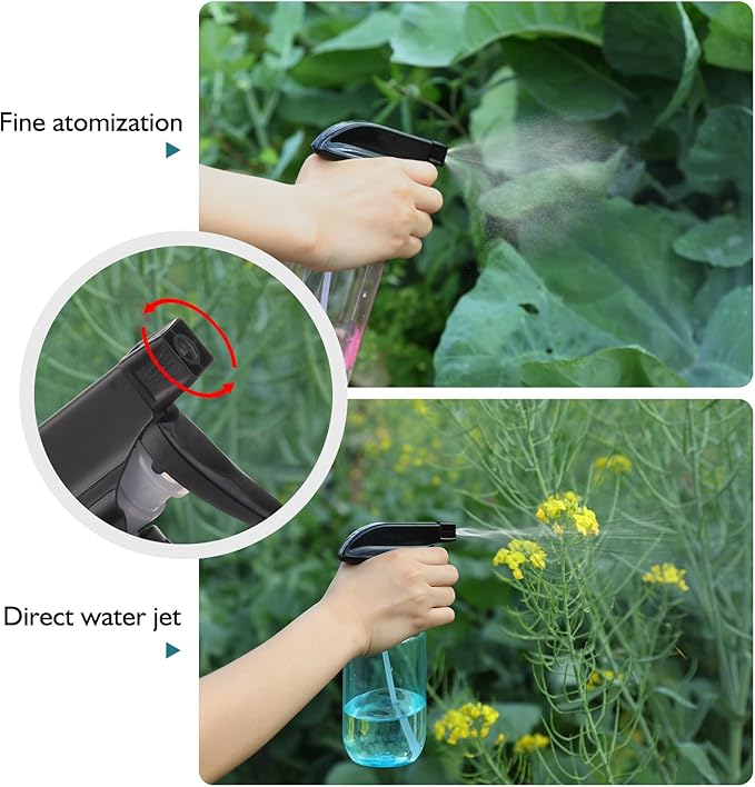 Empty Spray Bottles,10 oz Refillable Water Spray Bottle Adjustable Nozzle Mist/Stream Squirt Bottle for Hair Styling Watering Plants Cleaning Products