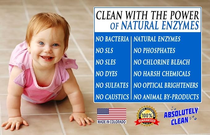 Absolutely Clean FAST GROUT CLEANER! - Professional Strength, Natural Enzyme Formula - Fast Acting, Fume Free - USA Made (16oz 2 Pack Cleans Up To 500 sq ft)