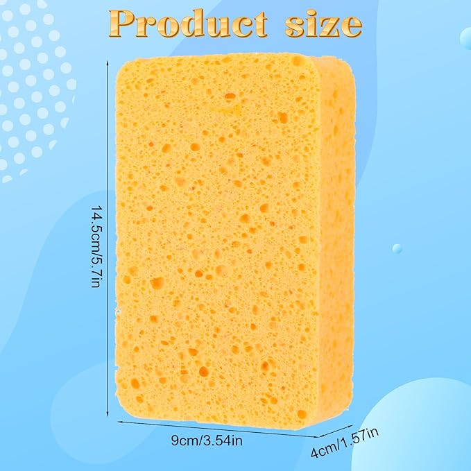 1 PCS Large Sponges for Cleaning, Natural Wood Pulp Sponges, 5.7x3.5x1.5 inch Cleaning Big Sponge for Kitchen, Bathroom, Countertops, Car Wash