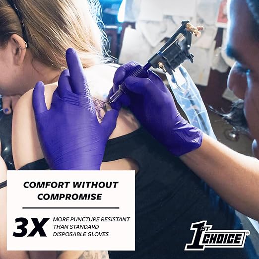 1st Choice Nitrile Disposable Gloves, 3 Mil Indigo Nitrile XL Gloves, Box of 100 Medical Gloves, Disposable, Latex Free
