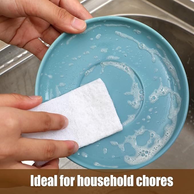 20 Pieces White Scrubbing Pad Non Scratch Scouring Pads Non Woven Scouring Sponge Multipurpose Abrasive Multi Surface Scrubber for Cleaning Polishing(4 x 6 Pulgadas)