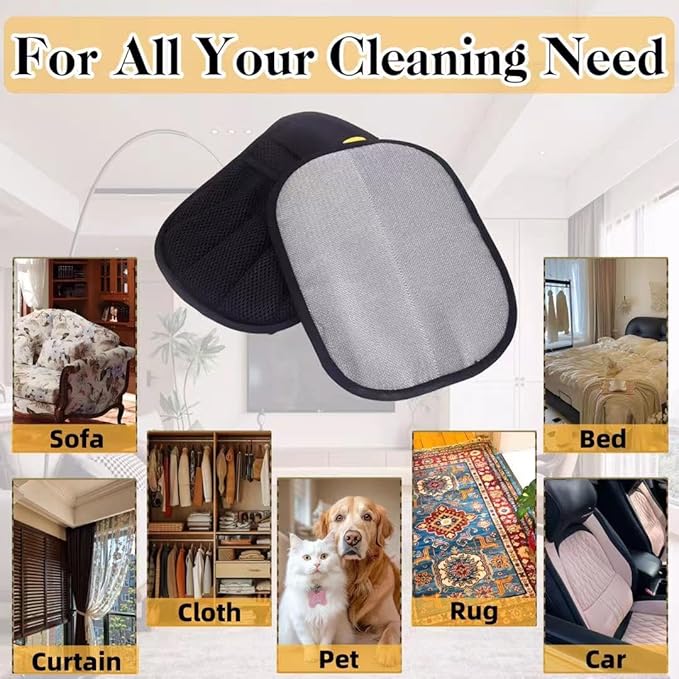 Pet Hair Removal Glove for Cats & Dogs, Reusable Five-Finger Electrostatic Pet Hair Remover Tool, Upgrated Magic Brush Pet Hair Remover for Laundry, Couch, Carpet, Car Seat,Clothing