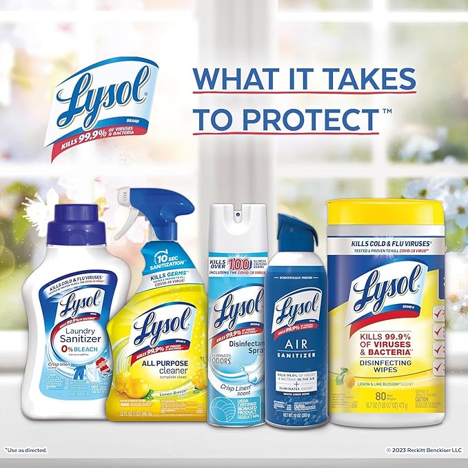 Lysol Dual Action Disinfectant Wipes, Multi-Surface Antibacterial Scrubbing Wipes, Dorm Room Essentials, Citrus Scent, 75ct (Pack of 4), Packaging May Vary