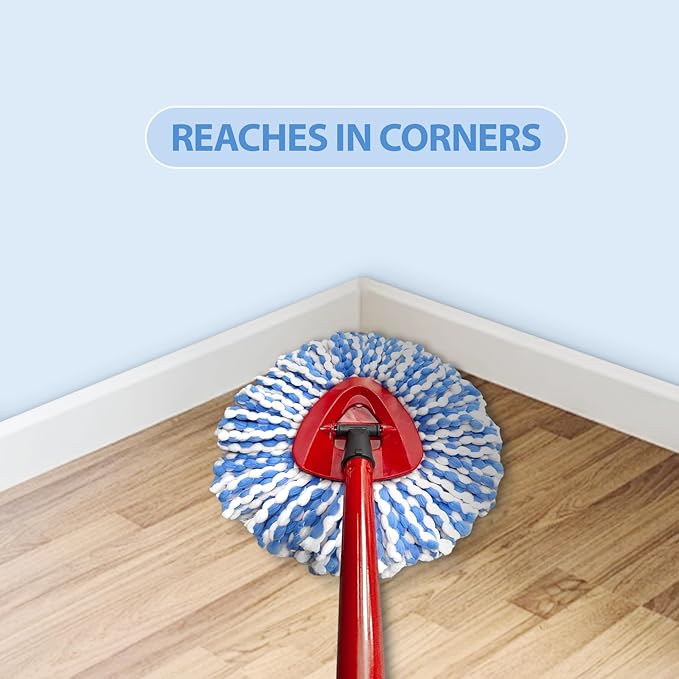 Spin Mop Replacement Head, Microfiber Mop Refills, Easy to Replace, Include 3 Mop Replace Heads, 1 Extra Mop Replacement Base
