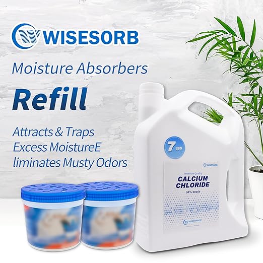 35LBS Calcium Chloride Desiccant, Moisture Absorbers Refill Beads - Fragrance Free, Moisture Absorber Refill