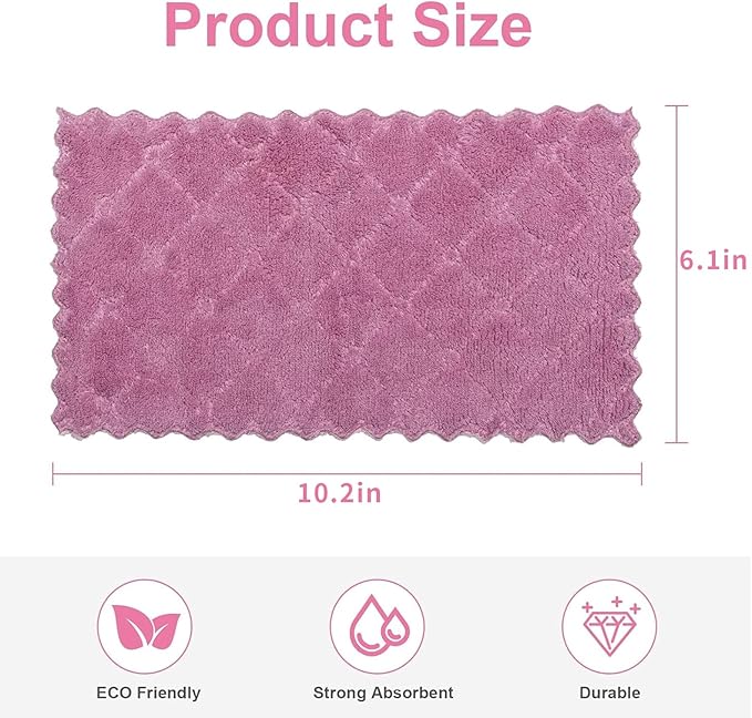 20 Packs Kitchen Cloth Dish Towels, Nonstick Oil Fast Drying Washcloths, Premium Dish Cloths for Kitchen, Car, Bathroom Cleaning, Reusable Highly Absorbent Cleaning Clothes, Mix-Colors