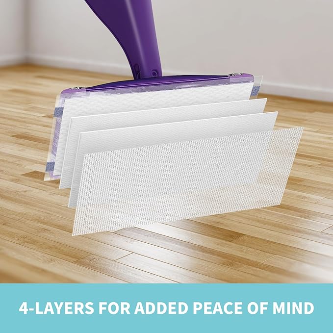 AIR U+ Disposable Mop Pad Refills for Swiffer Wet Jet Mops, Thickned and Absorbent Wet Pads Refill, 30 Count