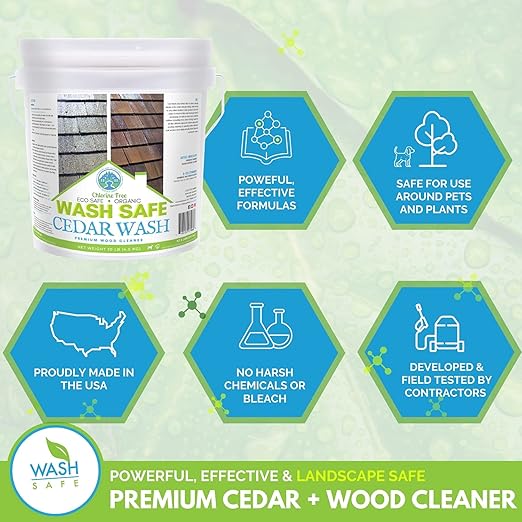 CEDAR WASH Eco-Safe and Organic Wood Cleaner, 10 lb. Container, Clear (WS-CW-10LB)