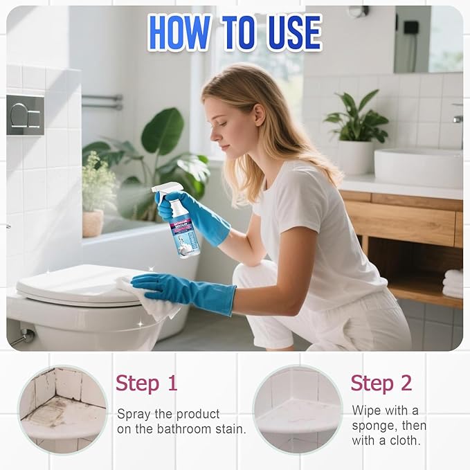 Bathroom Descaler Foam Cleaner, 2025 New Bathroom Descaler, Stubborn Stains Cleaner, All Purpose Bathroom Cleaner Spray for Home Kitchen, 4Floz/120ml (2)
