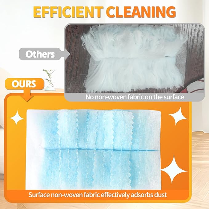 60 Count Electrostatic Duster Refills Compatible with Swiffer Duster,Multi-Surface Dusting Refills,Microfibre Dusters for Cleaning with 1Pcs Retractable Handle,Unscented
