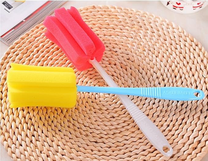 YEJI 10pcs Sponge Vacuum Cup Cleaning Brush Bottle Thermos Mug Cleaning Tool