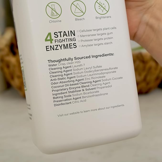 Athletic Sport Active wear Laundry Detergent | 4x Powerful Plant-Based Formula with Cleaning Enzymes for Sport Wash | Fragrance Free Natural Odor & Stain Remover