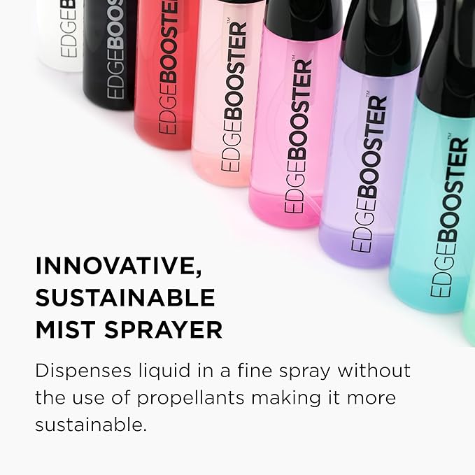 Style Factor Edge Booster Mist Spray Bottle for Hair (10.1oz/300ml) - Continuous Ultra Fine Mist Sprayer – For Hairstyling, Salons, Cleaning, Plants, Essential Oil & More - Green