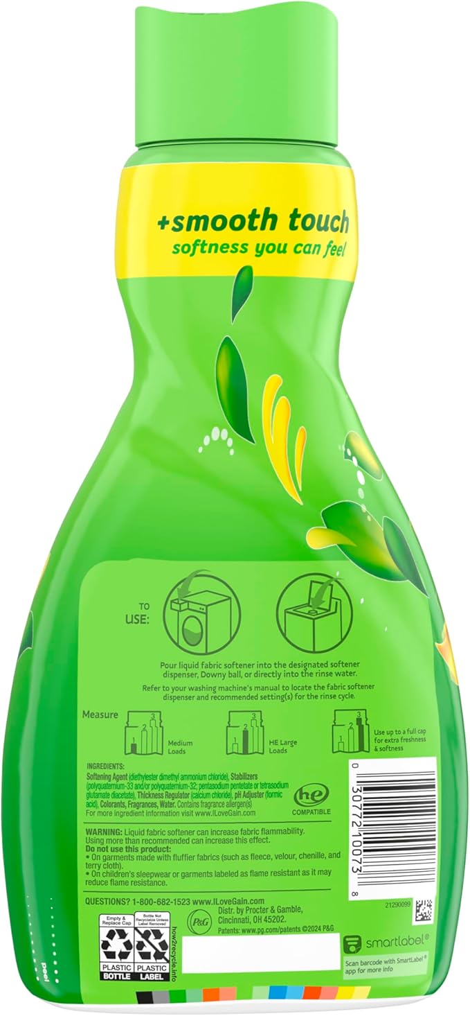 Gain Fabric Softener, Original, 35 fl oz (4 Pack)
