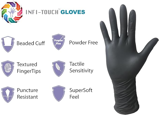 Super soft Disposable Latex Gloves, Powder Free, Exam 12" Length, Medium Duty, 50 Gloves, Size Small.