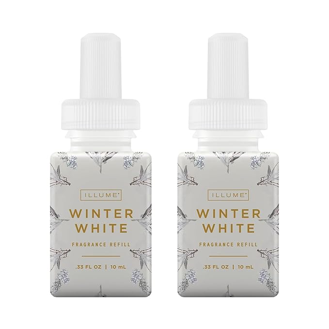 Pura & ILLUME Home Scent Refill - Smart Air Diffuser - Up to 120-Hours of Luxury Fragrance per Refill - Home Essential - Clean & Safe Diffuser Fragrance - 2 Pack, Winter White