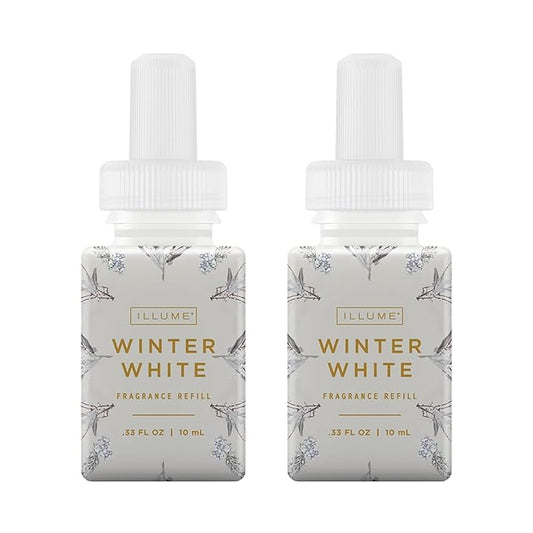 Pura & ILLUME Home Scent Refill - Smart Air Diffuser - Up to 120-Hours of Luxury Fragrance per Refill - Home Essential - Clean & Safe Diffuser Fragrance - 2 Pack, Winter White