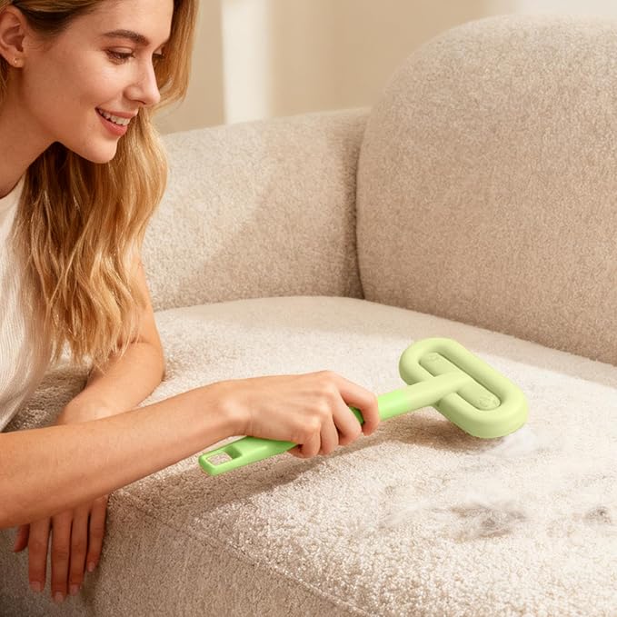 Pet Hair Remover Brush, 17.91 Inches Reusable Long Handle Ergonomic Tool for Cleaning, Removal Broom Bristles and Comfortable Grip, Grooming Supply for Couch Carpet Car Seat Laundry
