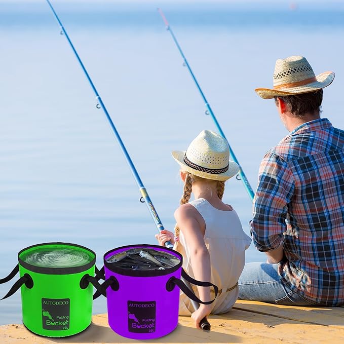 AUTODECO Collapsible Bucket 5 Gallon Container Folding Water Bucket Portable Wash Basin 20L