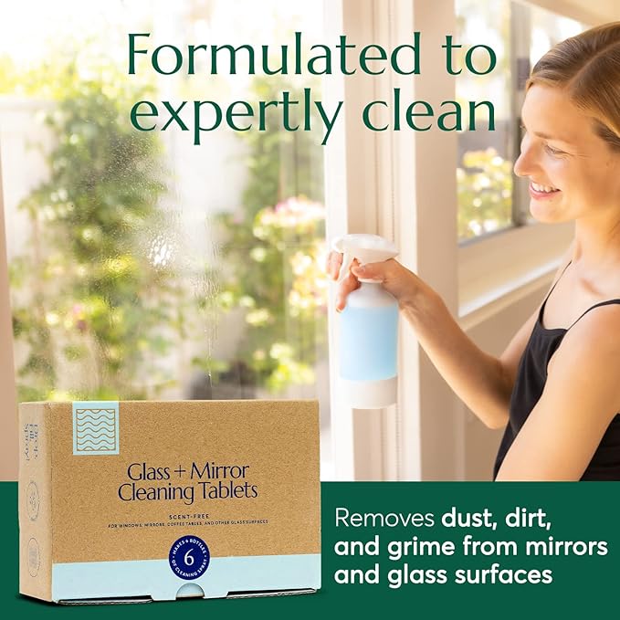 CLEANOMIC Glass and Mirror Cleaning Tablets and Tablet Tin Bundle