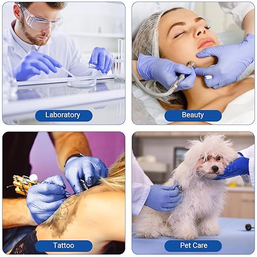 JMU Nitrile Gloves Small Bulk 2000 Count, 3.5 Mil Disposable Gloves Latex-Free, Violet Blue
