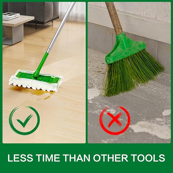 Heavy Duty Dry Sweeping Cloths Compatible with Sweeper Mop, Microfiber Duster Mop Pads Refills for Cleaning Hardwood Floor Dust and Pet Hair, Disposable (30)
