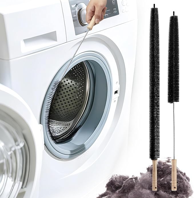 2 Pcs Dryer Lint Cleaner Kit,Washing Machine Brush Dryer Vent Cleaning Kit, Dryer Cleaner Vent Brush Set with Long Flexible Vacuum Brush and Lint Brush for Cleaning Vent Trap & Refrigerator Coil