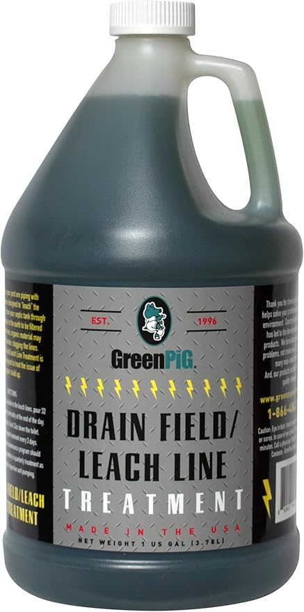 GREEN PIG Drain Field Cleaner, Septic Safe Drain Clog Remover, Treatment for Quickly Clearing Leach Field System Clogs, Back-Ups, and Foul Odors in Septic Tank Systems