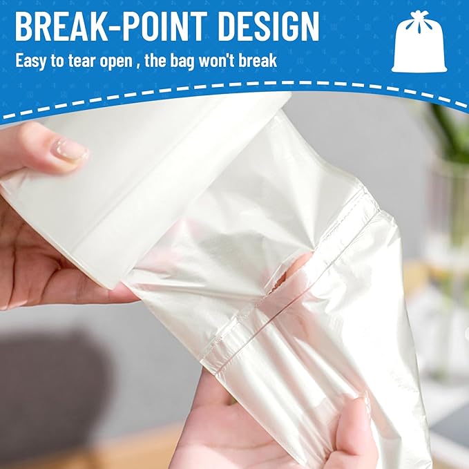 Small Trash Bags 4 Gallon, 1000 Count Small Garbage Bag Bathroom White Mini Trash Bag Trash Can Liners Unscented Garbage Bags for Bathroom Can