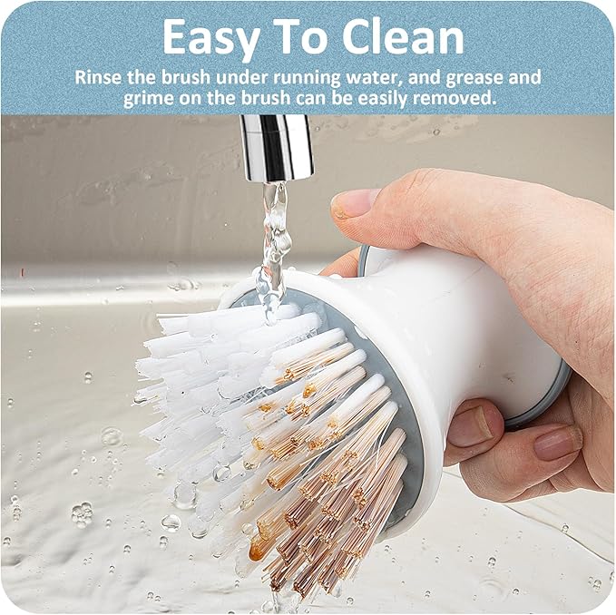 Dish Brush with Tray, Premium Kitchen Brushes for Dishes Pots Pans and Sink Cleaning, Professional Dish Scrub Brush for Kitchen Cleaning