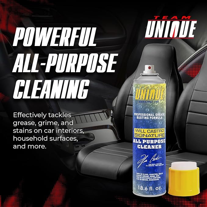 TEAM UNIQUE All-Purpose Cleaner – 18.6 Fl Oz (550mL) Pack of 6 | Powerful Formula for Tough Stains and Grease | Multi-Surface Cleaner for Home, Auto, and Industrial Use