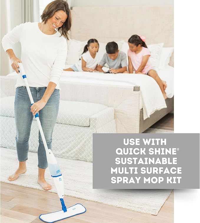 Quick Shine Multi Surface Floor Cleaner Daily Care 24oz, 6Pk | Ready to Use, Dirt Dissolving, Streak Free, No Rinse | Use on Hardwood, Laminate, Luxury Vinyl Plank LVT, Tile & Stone | Safer Choice