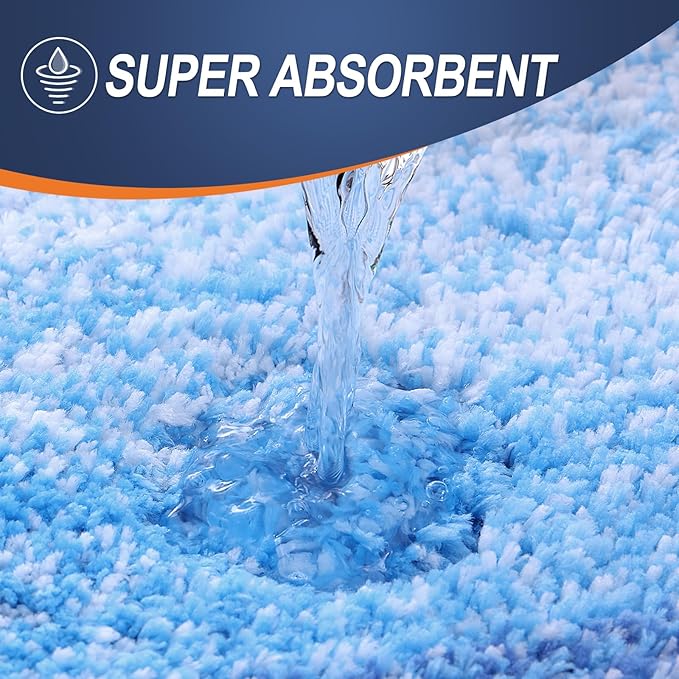 OLANLY Bathroom Rugs Mat 36x24, Extra Soft Absorbent Microfiber Bath Rugs, Rubber Backing, Quick Dry, Washable Bath Mats for Bathroom Floor, Tub and Shower, Home Decor Accessories, Light Royal Blue