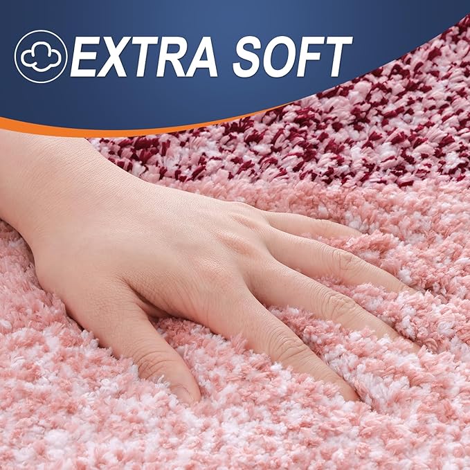 OLANLY Bathroom Rugs Mat 30x20, Extra Soft Absorbent Microfiber Bath Rugs, Rubber Backing, Quick Dry, Machine Washable Bath Mats for Bathroom Floor, Tub and Shower, Home Decor Accessories, Red