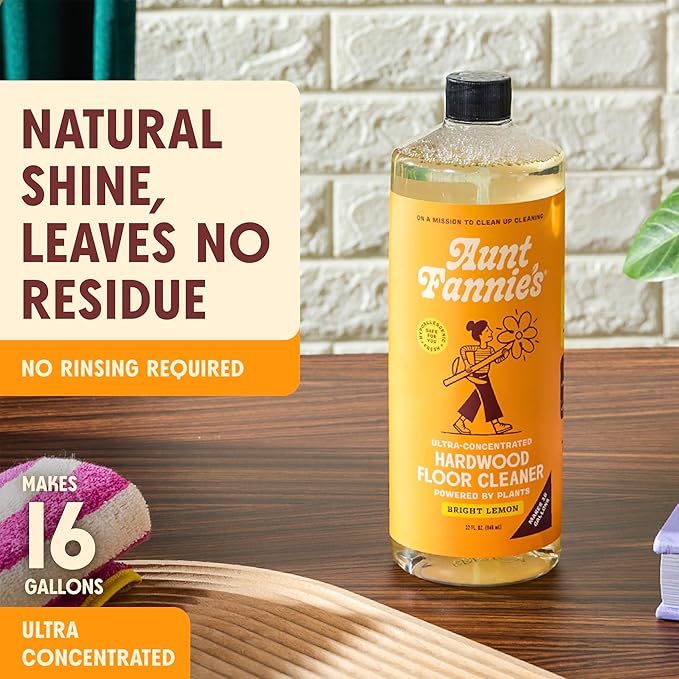 Aunt Fannie's Bundle: Floor Cleaner Vinegar Wash (Lemon) + Hardwood Floor Cleaner (Lemon)