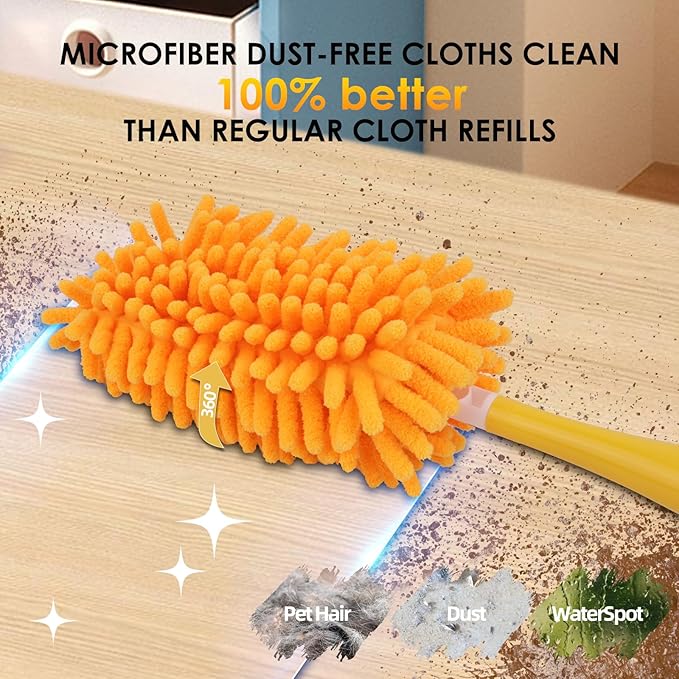 Redones Dusters for Swiffer - Reusable Duster Refill Compatible with Swiffer Hand Duster, 360 Heavy Duty Dusters Refills 8 Pack(Handle is Not Included)