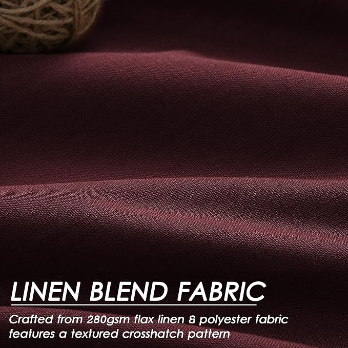 Full Black Out Burgundy Window Curtains 96 Inches Long Back Tab Rod Pocket Thermal Insulated Noise Cancelling Room Darkening 2 Panels Set for Nursery Boho Farmhouse Curtains Drapes 52x96