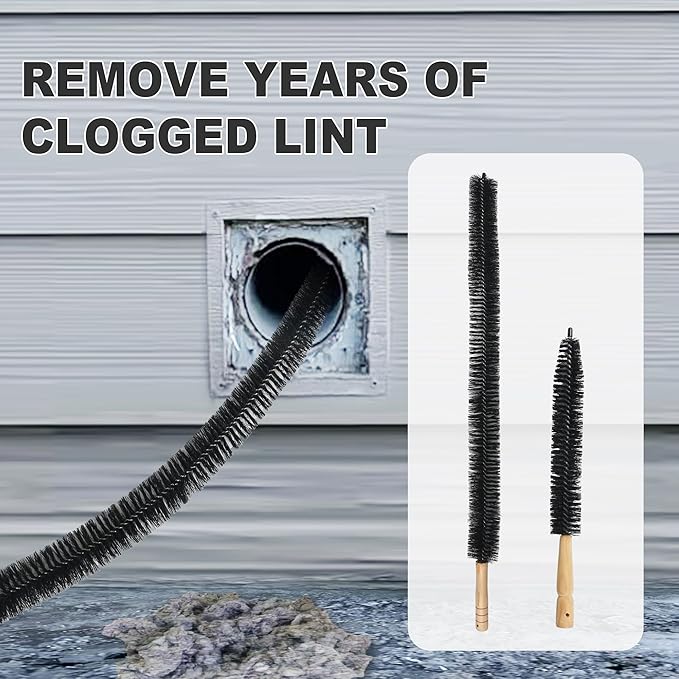 Dryer Vent Cleaner Brush Kit - 15 inch and 26 inch Clothes Dryer Lint Vent Trap Cleaning Brush, 380mm and 660mm Flexible Lint Remove for Household Dust Cleaning
