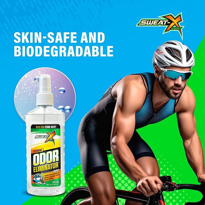 SweatX Extreme Odor Spray - Multipurpose No-Wash Deodorizer - Ideal for Shoes and Gym Clothing - Victory Scent (8 Fl Oz) - 3 Pack