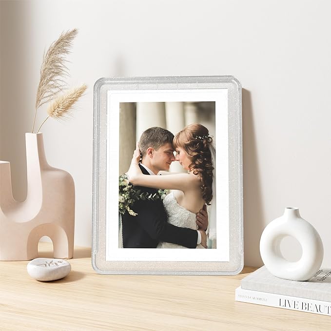 1-Pack 5x7 Picture Frame or 4x6 with Mat – Shatterproof Plastic Photo Frame for Family, Nursery, and Playroom, Wall & Tabletop Picture Frames for Home, Office, Safe & Lightweight Design in Flash