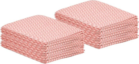 Superio Handy Wipes For Kitchen - Red Reusable Multi-Purpose Heavy-Duty Cleaning cloth for house, Bathroom, and office. Disposable Dish Towel (30)