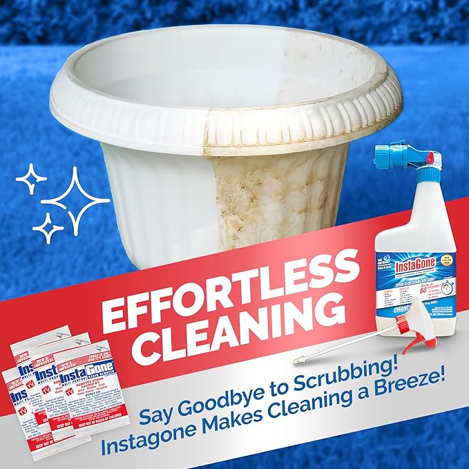 Stain Remover - 4 Pack REFILL (No Bottle) - Indoor/Outdoor Ceiling, Wall, Bathroom, Roof, PVC Fences, Patio Furniture, Vinyl Siding, Concrete & More