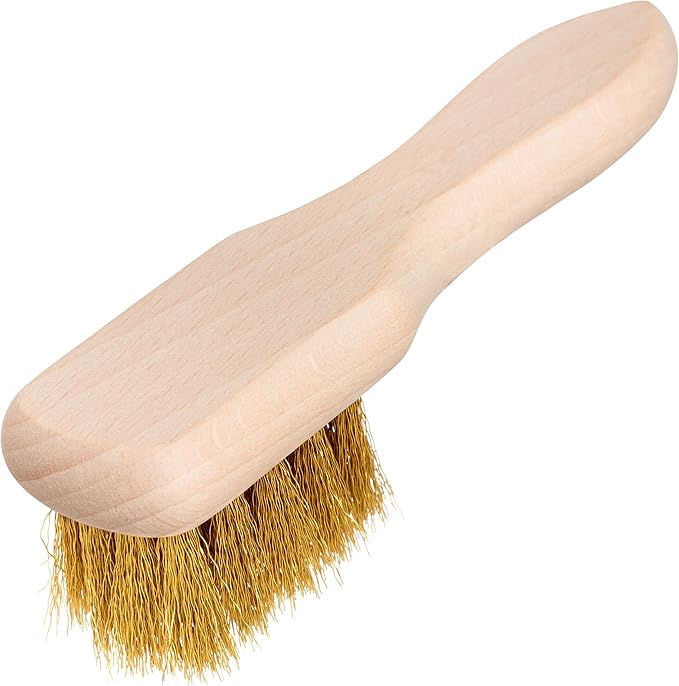 Redecker Brass Suede Brush with Untreated Beechwood Handle, 4-3/4-Inches