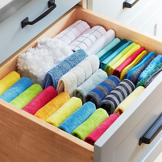 E-Cloth Microfiber Cleaning Cloth Glass Kit - Streak-Free Window & Glass Cleaning - Reusable Microfiber Towels for Cars, Windows, Mirrors & More - Tangerine Orange