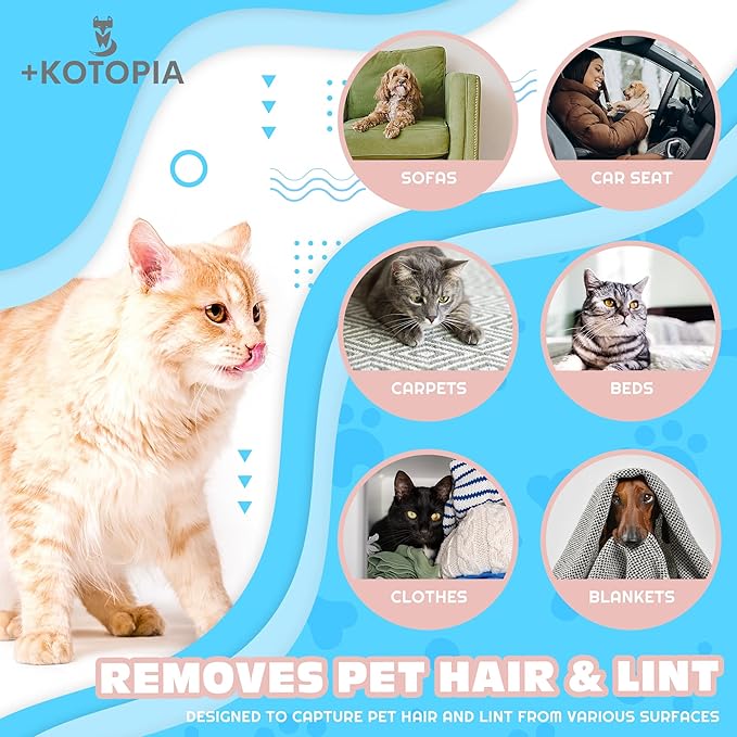 4-in-1 Pet Hair and Lint Remover Brush – Reusable Fabric and Clothing Cleaner for Pet Hair, Lint and Fur – Handheld Multi-Surface Tool for Clothes, Upholstery, Sofa and Travel Use (Pink)