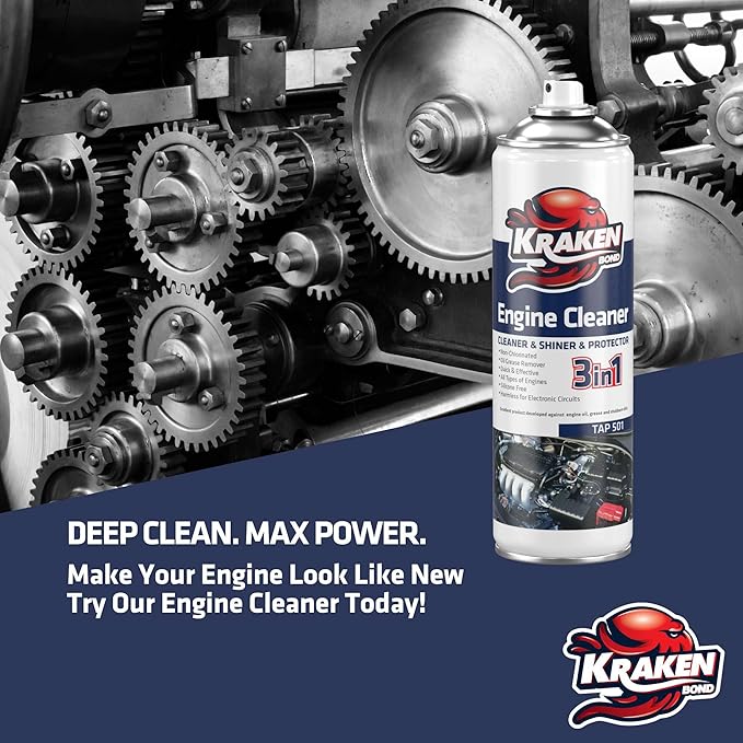 KRAKEN BOND Engine Cleaner Spray - (1x12.3 fl. Oz) Engine Degreaser for Engine Bay, Gunk, and Motor | 1 Pack
