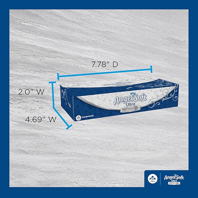 Georgia-Pacific Angel Soft Ultra Professional Series Premium 2-Ply Facial Tissue (4836014), 126 Sheets Per Box, 10 Tissue Flat Boxes Per Case